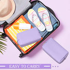 Sanwuta 9 Pcs Preppy Makeup Bag PU Leather Cosmetic Bag Makeup Pouch Plain Waterproof Toiletry Organizers for Traveling Preppy Travel Purse(Purple)
