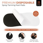 Bronze Tan Sticky Pads for Feet – 25 Pairs, Disposable & Hygienic Non-Slip Pads – Eco-Friendly Tanning Foot Protectors for Sunless or Self-Tanning at Home or Salon