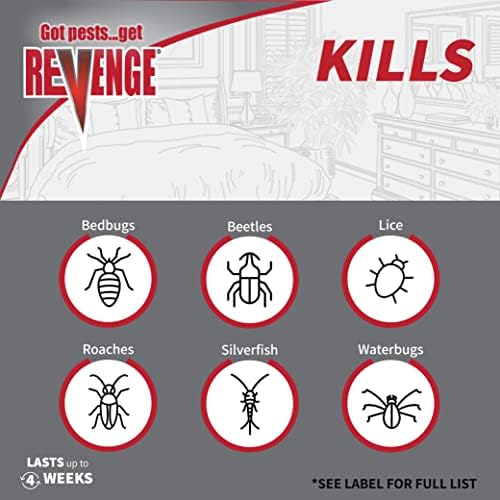 Revenge Bedbug Killer, 32 oz Ready-to-Use Spray, Long Lasting Odorless Insecticide Formula, Kills on Contact