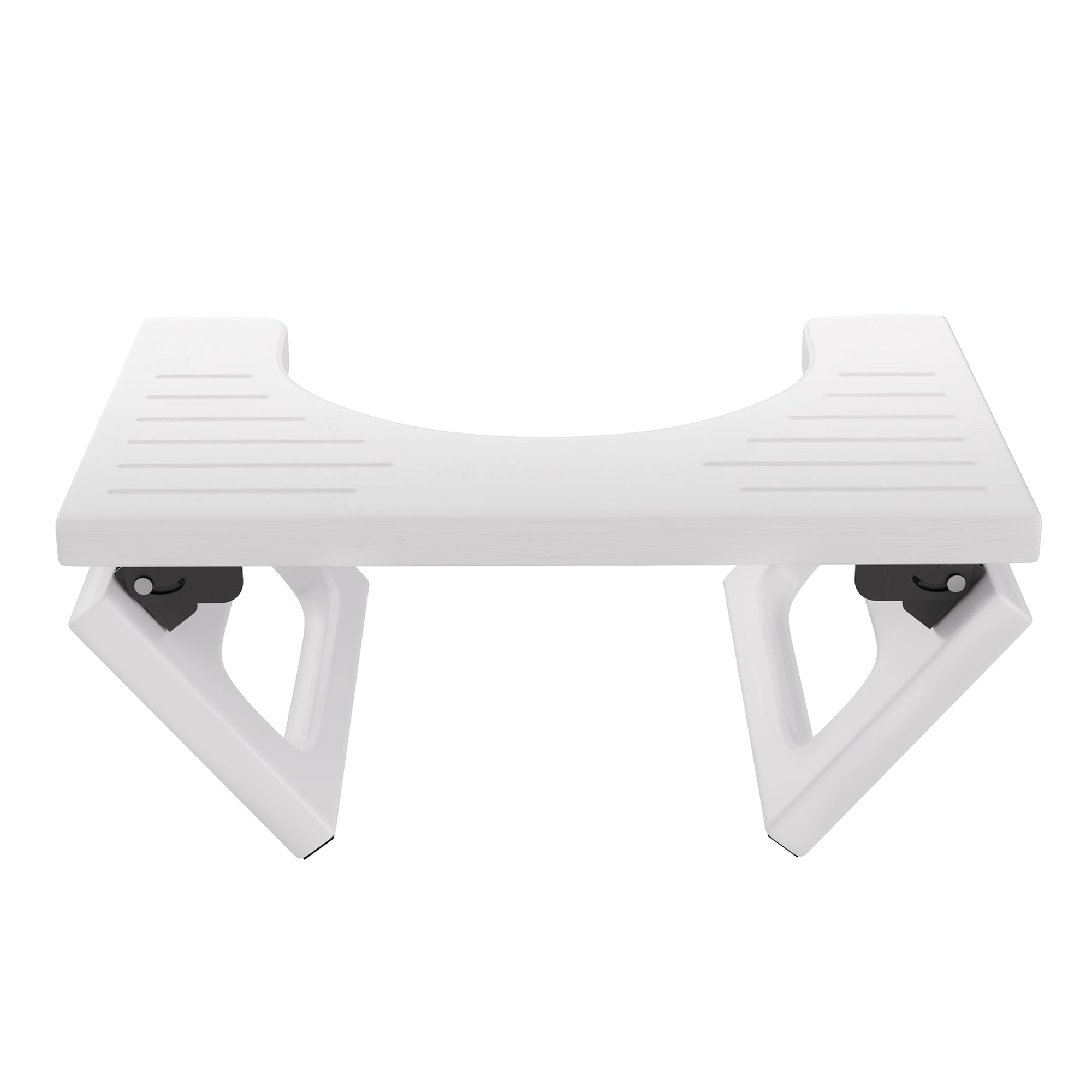 AmazerBath 7 Inches Bamboo Toilet Stool Squat for Adults, Foldable Poop Stool for Bathroom, 0.79" Thickness Potty Step Stool with Non-Slip Strip, No Assembly Required, Space-Saving, White