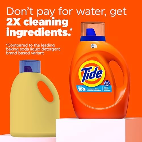 Tide Liquid Laundry Detergent, HE Compatible, Clean Breeze Scent, 64 loads, 84 fl oz (Packaging May Vary)