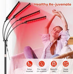 Viconor Red Light Therapy Lamp,4 Head Infrared Light Therapy for Body Device with Adjustable Stand-660nm Red Light＆850nm Near Infrared Light Therapy Device for Face,Body,Pain,Skin at Home
