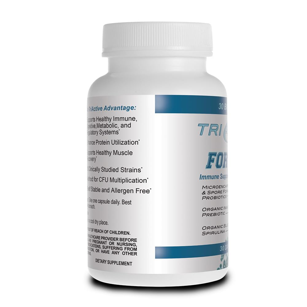 Essential Source TriActive Biotics for Men - Probiotic Capsules, 30 Billion CFU with Prebiotics & Blue Spirulina, Shelf Stable, Allergen Free, Digestive & Immune Support, 30 Count