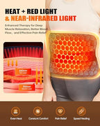 Red Light Therapy for Body, Heating Pad Belt, 660nm & 850nm Red Light Near Infrared Heated Therapy Wrap for Lower Back Legs Arms, Mothers Day Gifts, Birthday Gifts for Women Men Mom