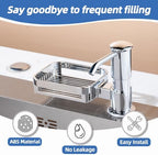 Soap Dispenser for Kitchen Sink with Sponge Holder, Built in Soap Dispenser Pump, Under Counter ABS Pump Head with 38" Extension Tube Kit, Good Suction Power, Chrome
