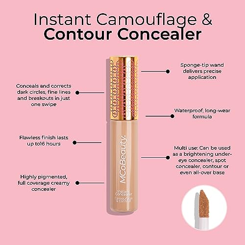 MCoBeauty Instant Concealer Camouflage & Contour, Medium Buff, Perfecting Contour with Flawless Coverage, Vegan, Cruelty Free Cosmetics