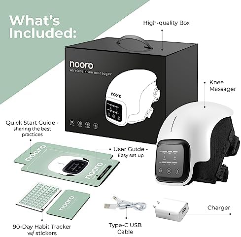 nooro Portable Knee Massager with Heat, Red Light, & Massage Therapy, Relax Tight Muscles and Helps Minor Joint Stiffness and Discomfort, Hands-Free Design