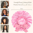 Yanibest Satin Bonnet Silk Bonnet for Sleeping Double Layer Ajustable Satin bonnet for Women Men for Curly Natural Hair with Tie Band