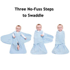 HALO 100% Cotton Sleepsack Swaddle, 3-Way Adjustable Wearable Blanket, TOG 1.5, Heather Grey, Small, 3-6 Months