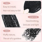 Crochet Hair for Black Women,18 Inch Pre Looped 8 Packs Goddess Box Braids Crochet Hair,Boho Box Crochet Braids with Curly Ends,Bohemian Box Knotless Braids Synthetic Hair Extensions,#1B