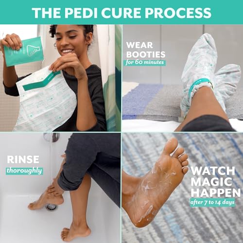 Patchology PoshPeel Pedi Cure - Foot Peel Mask Soak Treatment, Pedicure Foot Spa, Feet Peeling Mask, Pedicure Booties w/Deep Exfoliation for Baby-soft Skin, Pedicure Supplies for Foot Care, 1 Pair