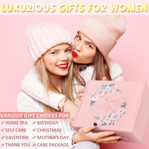 Birthday Gifts for Women Friendship, Rose Relaxing Spa Gifts Basket for Women Self Care Gifts Thank You Gifts Bath Set Valentines Day Gifts for Her Mom Sister Friends Wife Daughter Teacher Girlfriend
