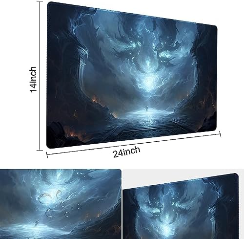 MTG Playmat Size 24x14in Free Storage Bags Non-Slip Backing Printing, Ideal for Card Game Enthusiasts TCG Playmat (No with Zone,Battle)