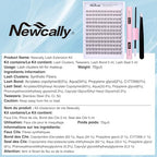 Lash Clusters Kit Natural DIY Eyelash Extension Kit Wispy Individual Lashes Extension CC Curl 9-11MM Lash Bond and Seal Tweezers for Beginner by Newcally