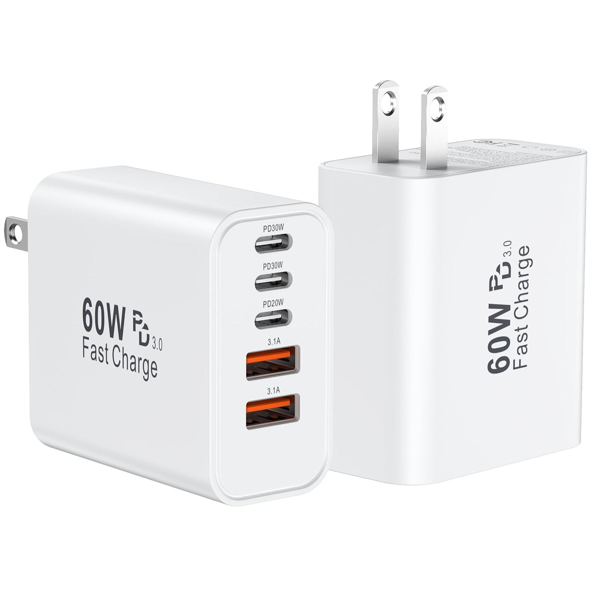 USB C Charger Block Fast Charging, 60W Phone Charger USBC Wall Plug Adapter