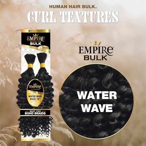 Sensationnel Empire bulk braiding – deep human hair braids for knotless boho box or curly loose wave styles (18 inch, S4/27)
