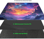 MTG Playmat Magic Card Playmat Game Mat,TCG & CCG Card Games Mat with Free Storage Bags Size 24 x 14 Inches (No with Zones,Cloud3)