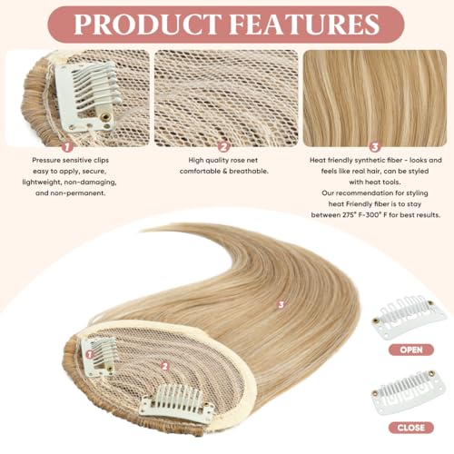 SARLA Black Brown Side Bangs Clip in Synthetic Hair Pieces Straight Bangs Extension for Women