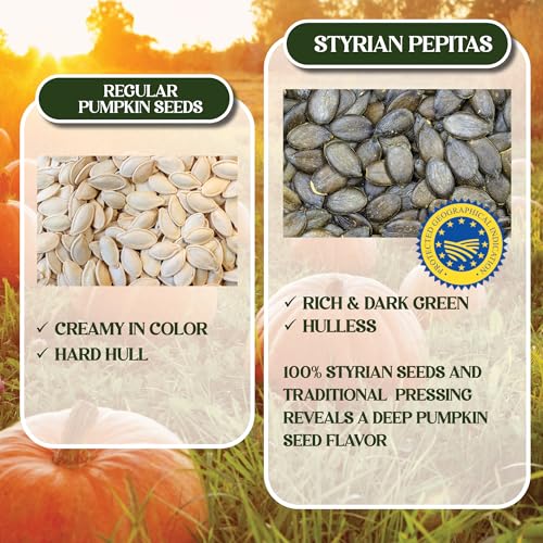 Gourmanity Organic Cold Pressed Styrian Pumpkin Seed Oil 16.9 oz, Traditionally Made in Austria, 100% Pure Healthy and Delicious Oil, Non-GMO, Vegan and Keto Friendly Dietary Supplement