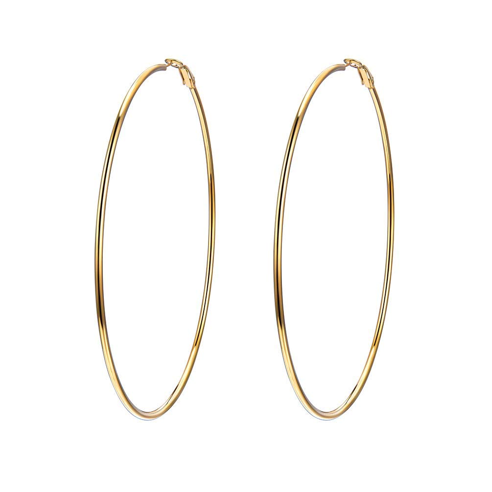18K Gold Plated Hoop Earrings for Women Statement Jewelry Circle Round Earrings