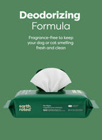 Earth Rated Dog Wipes for Paws & Butt, Deodorizing, Unscented, 400ct