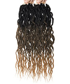 Faux Locs Crochet Hair 24Inch Goddess Locs Crochet Hair, 6Packs Crochet Locs Soft Locs Curly Ends Boho Faux Locs Synthetic Locs Crochet Hair Crochet Braids for Black Women Human Hair(1B/4/30, 24'')