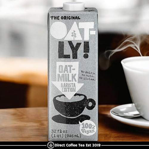 Direct Coffee Tea Est 2019 Oat Milk Value Bundle – Barista Edition, 4-Pack Non-Dairy Creamer for Coffee, Vegan, Dairy-Free & Gluten-Free, Includes Brand Sticker