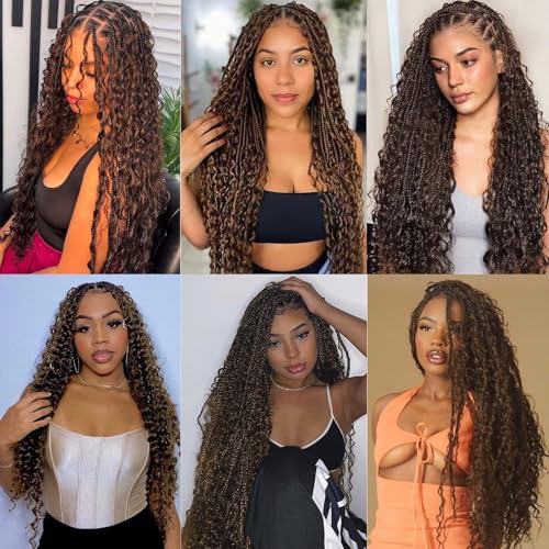 Human Braiding Hair for Boho Braids #4 20 Inch Curly Human Hair for Boho Braids 2 Bundles 100g Boho Hair for Braiding 100% Deep Wave Bulk Human Hair for Boho Knotless Braids (#4,20inch)