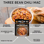 Peak Refuel Three Bean Chili Mac | Vegan | Freeze Dried Backpacking and Camping Food | Amazing Taste | High Protein | Quick Prep | Lightweight Meals