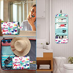 Fintie Portable Toiletry Cosmetic Travel Bag, Large Water Resistant Hanging Makeup Organizer Storage Pouch Case for Women Girls (Raining Hearts)