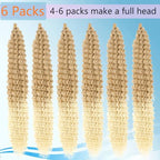 Curly Braiding Hair 30 Inch Ocean Wave Crochet Hair for Black Women Long Deep Wave Wet and Wavy Braiding Hair For Boho Braids (27/613, (Pack of 6))