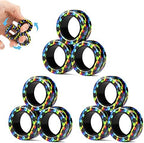 Magnetic Rings Fidget Toys Pack, Idea ADHD Fidget Toys, Adult Fidget Spinner Rings for Anxiety Relief Therapy, Great Gift for Adults Teens Kids 12 14 Years Old (9PCS)