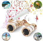 Yourelexit® Opera Glasses Binoculars 3X25 Lorgnette Theater Glasses Optical BK9 Mini Compact Lightweight Built-in Foldable Adjustable Handle Vintage for Adults Kids Women in Musical Concert Cinema