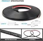 Art3d 20ft Outside Vinyl Corner Trim Peel and Stick for Tile and Wall Edges, Furniture Decoration Black