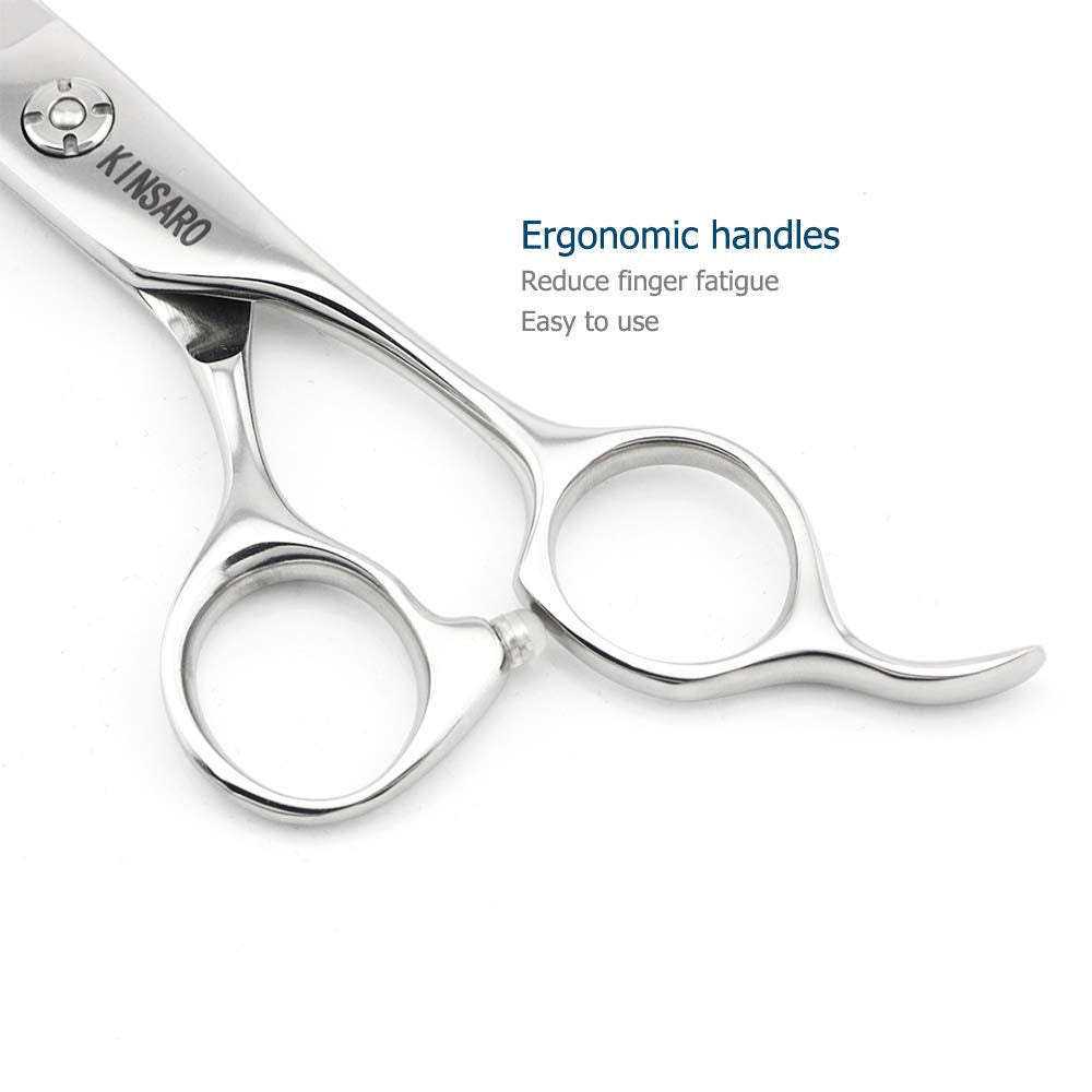 Barber Scissors 7" Professional Sliding Hair Scissors Willow Shape Sliding Hair Shears Professional Haircut Razor Edge 440c Barber Shears KINSARO for Hairdresser Barbershop or Home Use