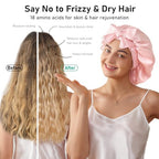 LitBear 100% Mulberry Silk Bonnet for Sleeping Women, 6A 22 Momme, Large Double-Layer Silk Hair Wrap with Tie Band, Non-Slip Silk Turban, Includes Silk Scrunchie