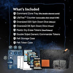 NERD GEAR Commander Essentials Kit - Ultimate Accessory for MTG Commander EDH - MTG Command Zone Tray - Health Counter - Spin Down Dice - Dry Erase Tokens (Deep Blue)