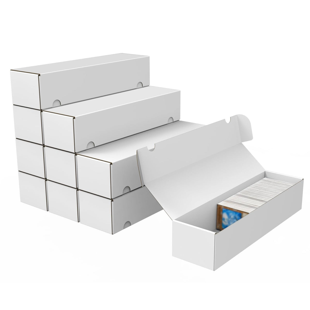 Trading Card Storage Box, 10-Pack 1100 Count White Corrugated Cardboard Box