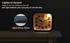 5.5" Large Analog Alarm Clock Silent Non Ticking, Gentle Wake, Beep Sounds, Increasing Volume, Battery Operated Snooze and Manual Light, Easy Set, Black (Best for Elder)
