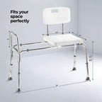 Tub Transfer Bench Sliding Shower Bench for Bathtub Shower Chair for Inside Shower Shower Chair for Elderly and Disabled Adjustable Height Shower Bench Holds Weight Up to 400 Lbs FSA/HSA Eligible