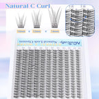 Natural Lash Extension Kit Cluster Lashes Kit Cluster Eyelash Extension Kit 220Pcs C Curl DIY Eyelash Extension Kit Short 10-14MM Individual Lashes Kit with Lash Remover by Newcally