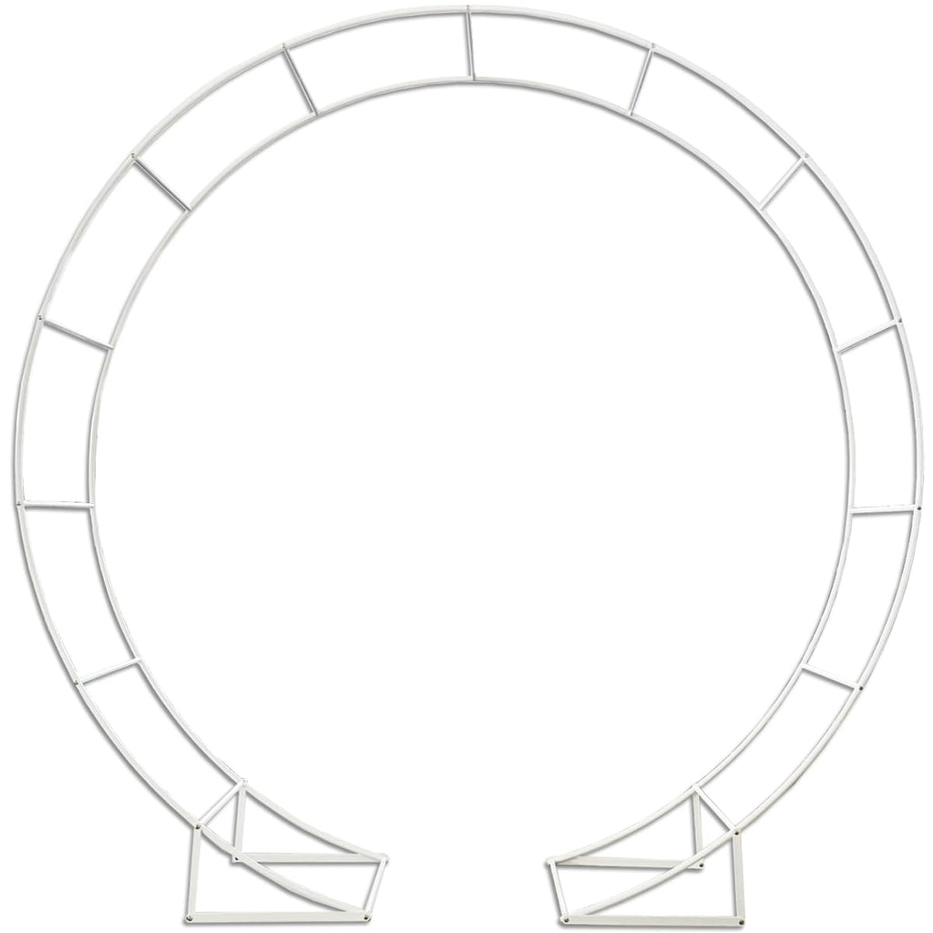LeJoy Garden Round Wedding Arch 6.5ft Metal Backdrop Stand with Base