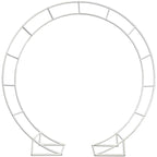 LeJoy Garden Round Wedding Arch 6.5ft Metal Backdrop Stand with Base