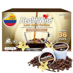 Healthwise Low Acid Coffee K-Cups French Vanilla 100% Colombian Coffee K-Cups - Medium Roast, Healthier Coffee For Sensitive Stomachs - 36 Count (Pack of 3)
