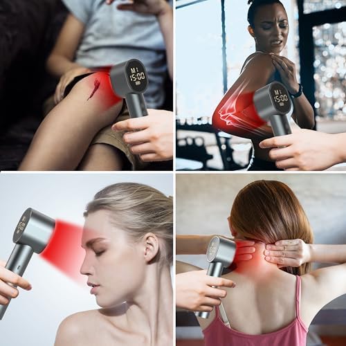 Red Light Therapy with Timing and 4 Modes, High Power 660/850nm Handheld Near-Infrared ＆ Red Light Therapy for Face Body, Portable Light Therapy Wand for Pain Relief of Muscles Joints Knee, 20 LEDs