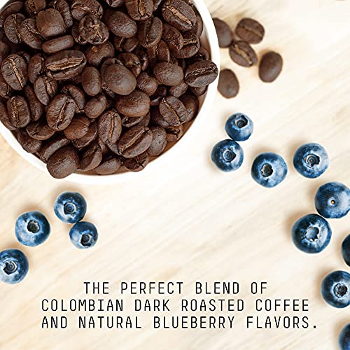 Stone Street Cold Brew Flavored Coffee, Natural Blueberry Flavor, Low Acid, 100% Colombian, Gourmet Coffee, Coarse Ground, Dark Roast, 1 LB
