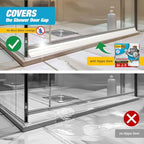 Shower Threshold Water Dam Barrier 67" - White Collapsible Shower Water Blocker - Guard for Walk in Shower - Water Guard Stopper for Floor - Shower Door Water Blocker by Hippo Dam