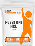 BulkSupplements.com L-Cysteine HCl Powder - NAC Supplement, Amino Acid Supplement - Gluten Free, 500mg per Serving, 250g (8.8 oz) (Pack of 1)