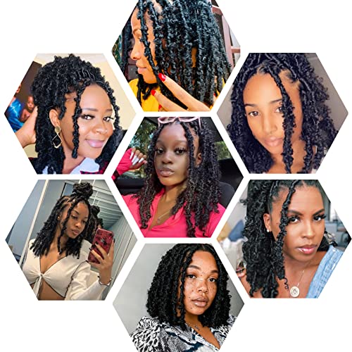 GUOHUI Super Light Butterfly Locs Crochet Hair 12 Inch 6 Packs Pre-Looped Soft Distressed Faux Locs Braids for Women Kids (12 Inch,30#)