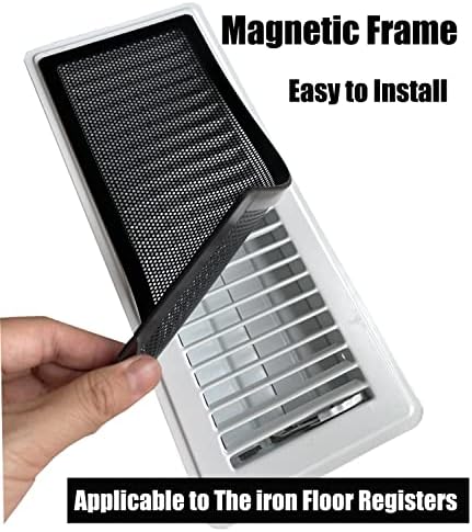 Floor Register Vent Cover- 4"x12" Magnetic Air Vent Screen Mesh Cover, Perfect for Wall/Ceiling/Floor Air Vent Filters (4-Packs)